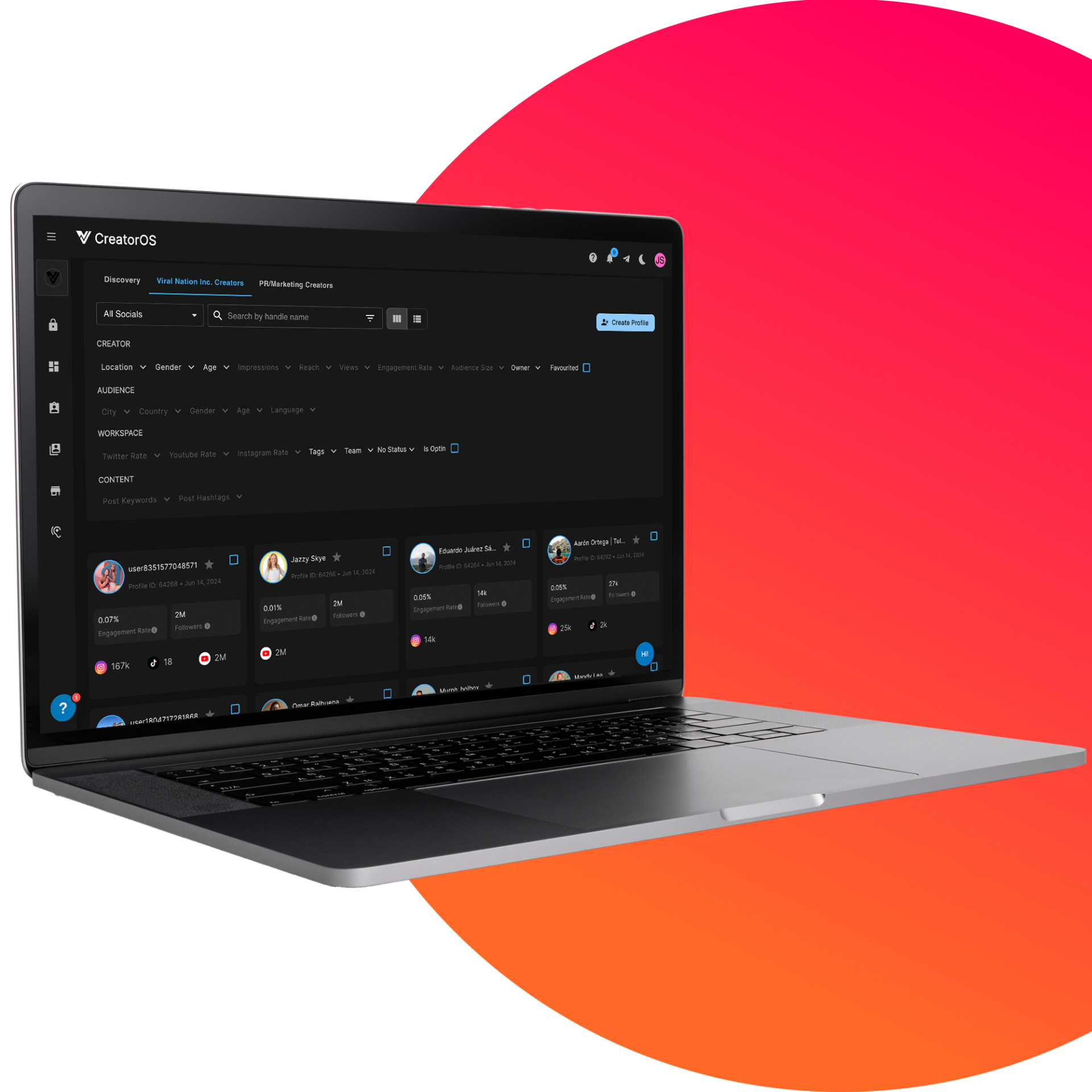 CreatorOS content creation and workflow platform interface